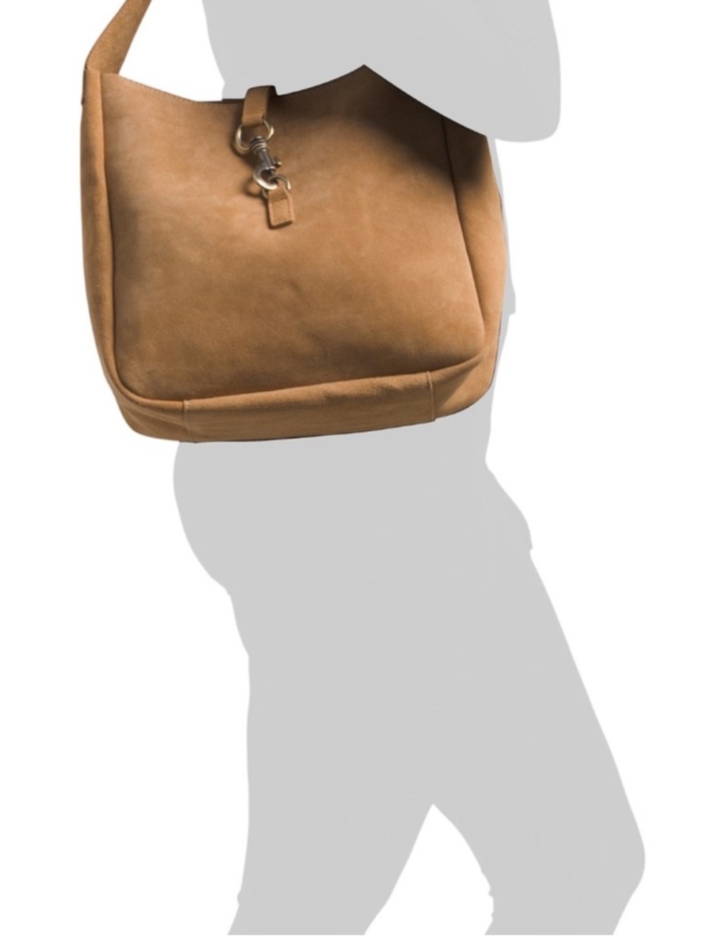 Marlon Firenze Suede Shoulder Bag NWT Made in Italy Tan - Picture 4 of 11